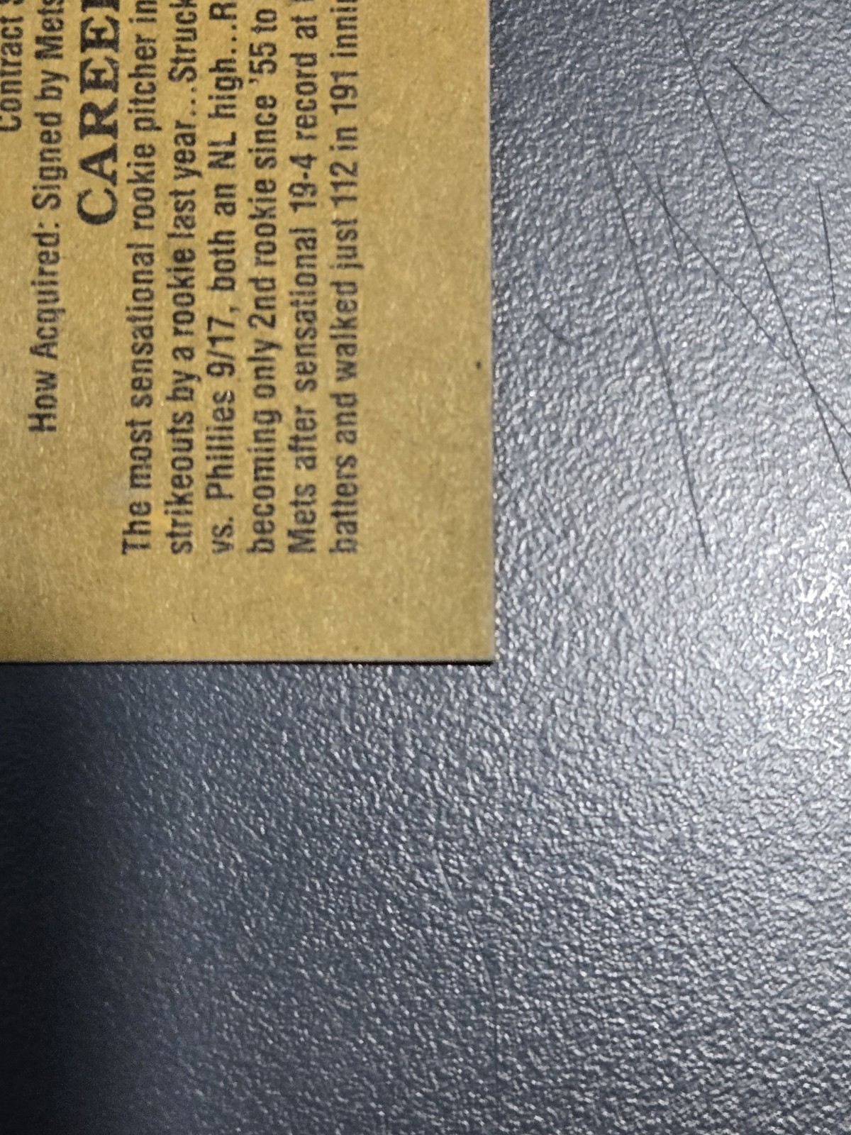 1985 Donruss #PC-1 Hand Cut Rookie RC Dwight Gooden New York Mets Cut From Box