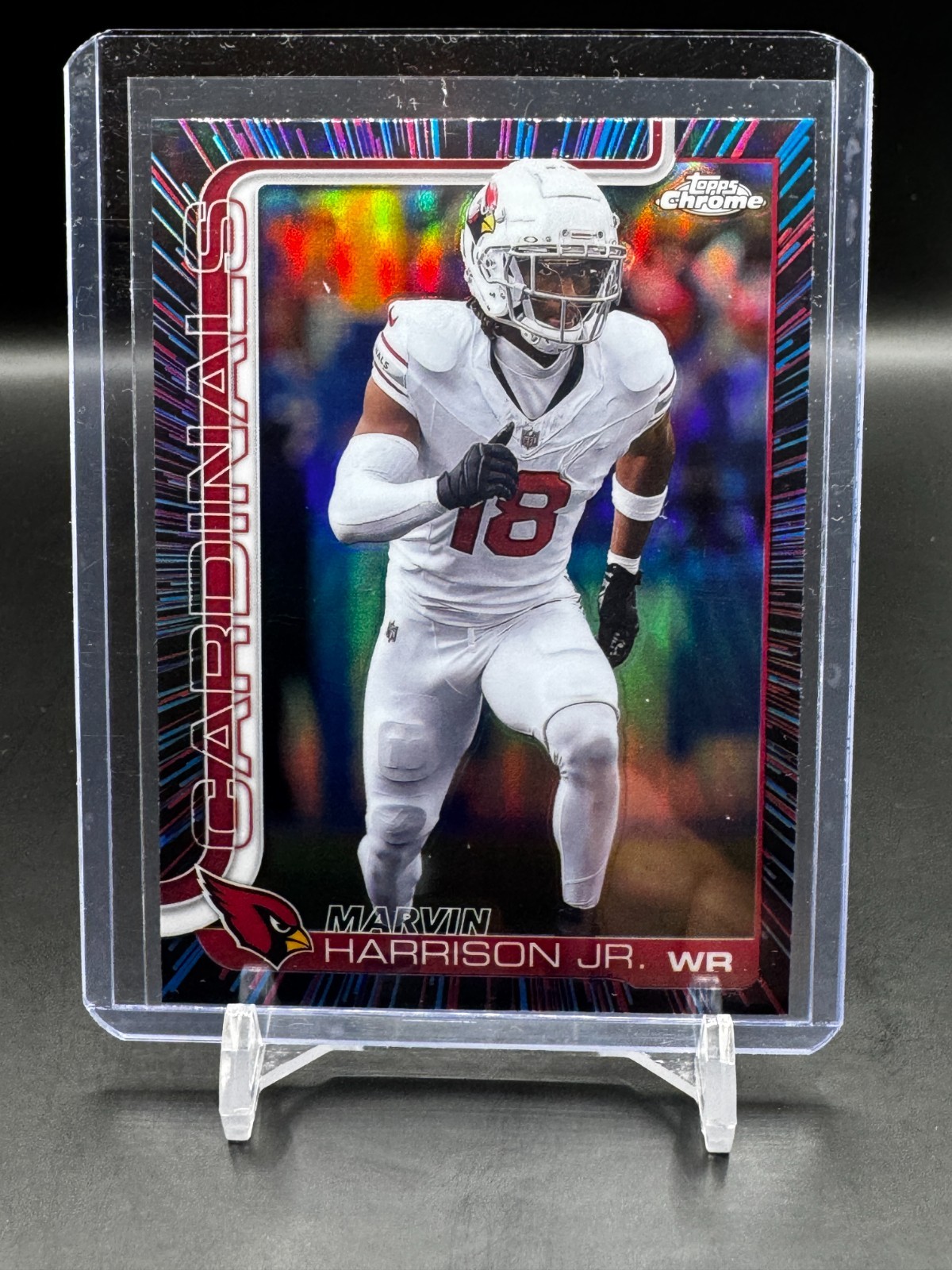MARVIN HARRISON JR. 2025 TOPPS CHROME NEON PULSE REFRACTOR #1