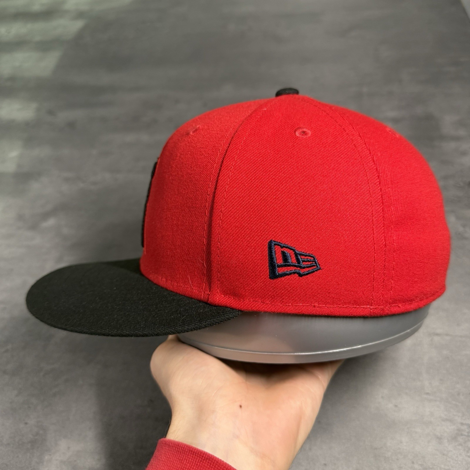 Hat Club Los Angeles Angels New Era Cap 7 1/4 Red Black Navy Patch Alternate