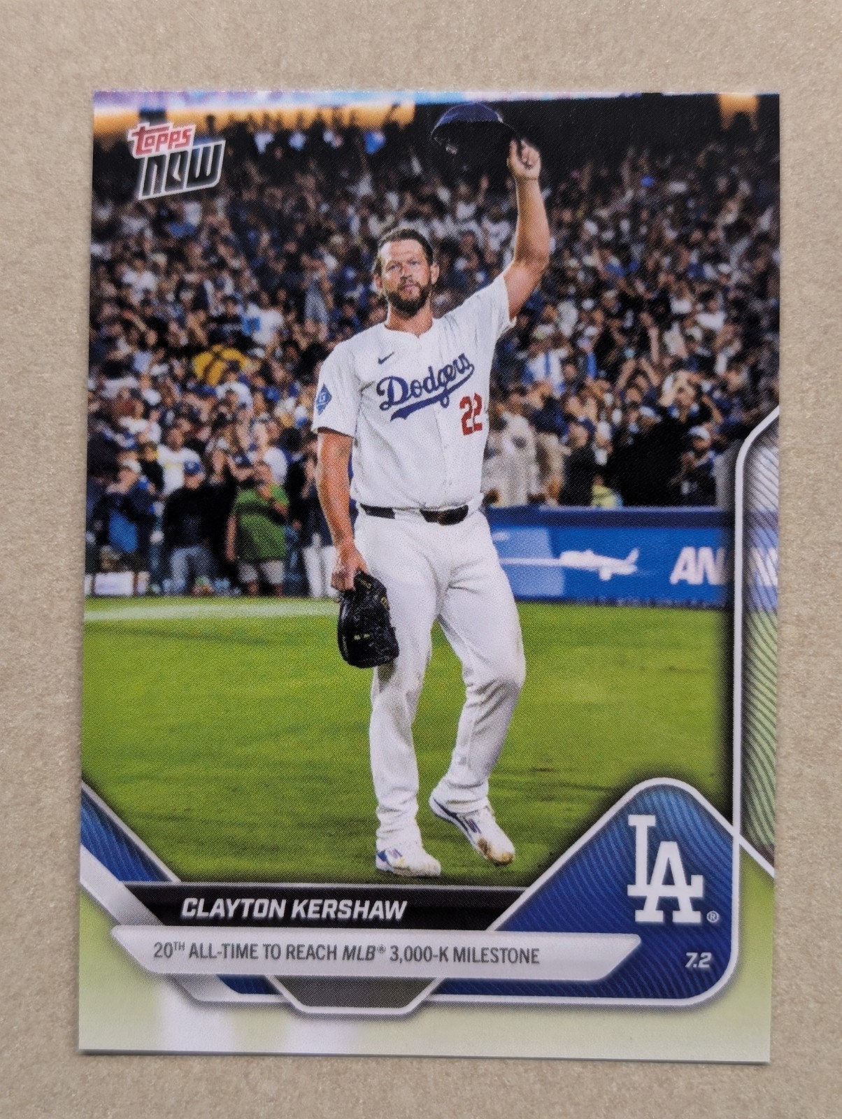 2025 Topps Now #373 – Clayton Kershaw #373 3K Strikeouts Dodgers