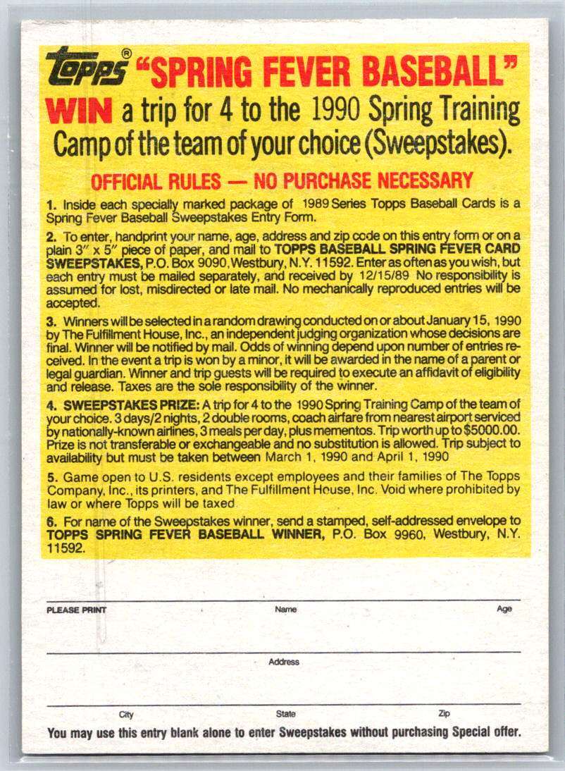 1990 Topps #N/A Promo Cards