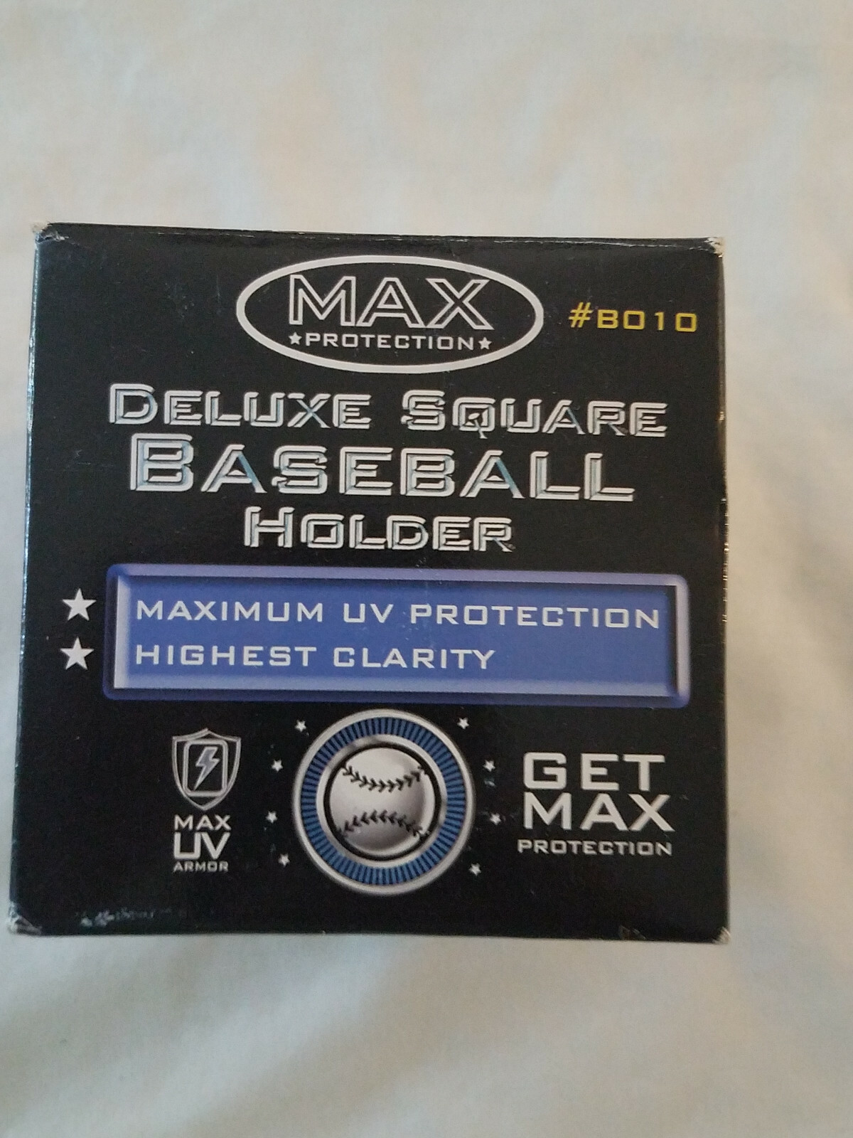 MAX PROTECTION Square BASEBALL DISPLAY HOLDER Cube Case/ UV Acrylic/ New #8010
