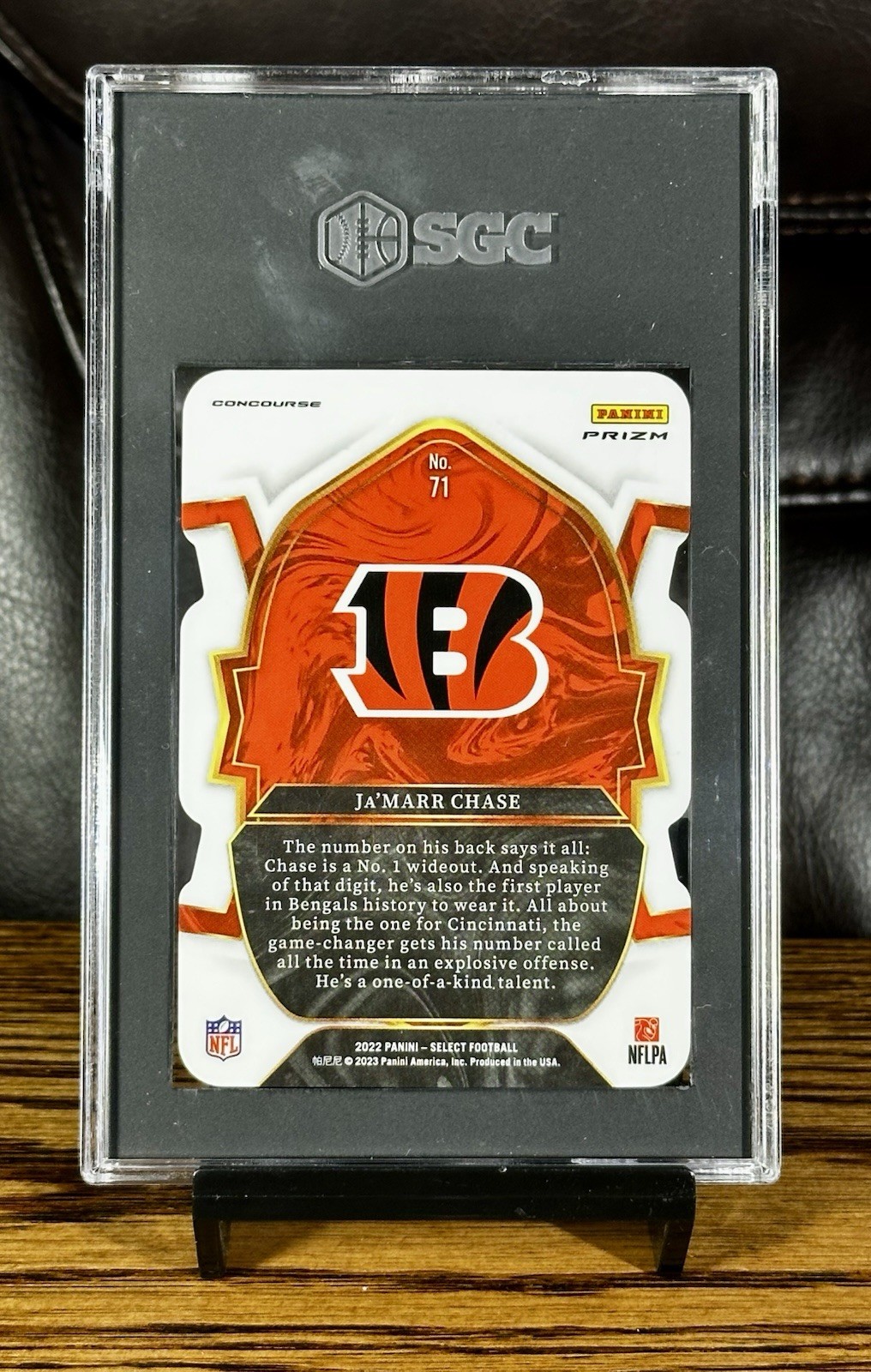 2022 Select Ja’Marr Chase #71 Green & Yellow Holo Die-Cut, SGC Grade (9.5) 🔥