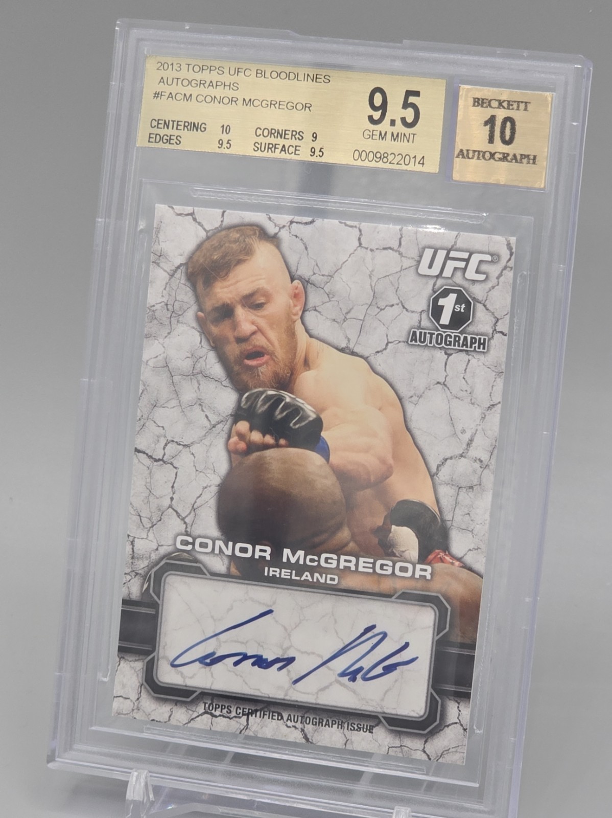 2013 Topps UFC Bloodlines Conor McGregor Rookie RC 1st BGS 9.5 10 Auto + Center
