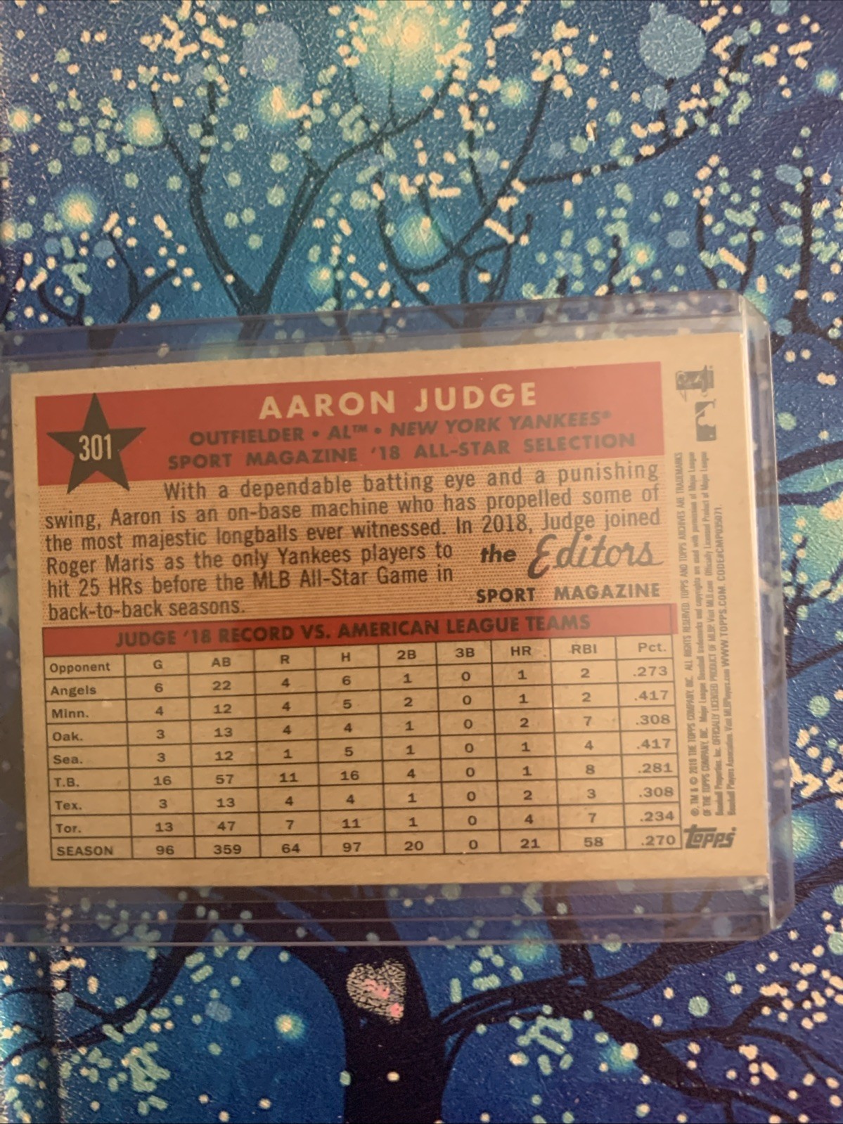 2019 Topps Archives – High Number 1958 All-Star Design Aaron Judge #301