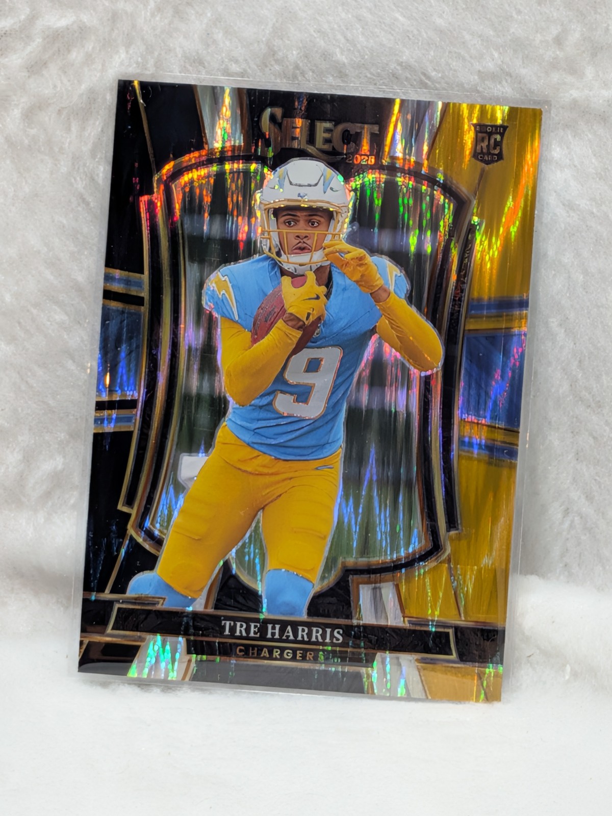 2025 Panini Select #101 Tre Harris Black and Gold Prizm Shock