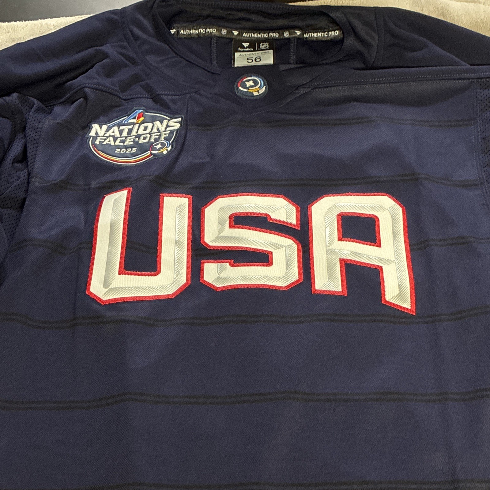 Fanatics NHL USA Hockey Miller #10 2025 4 Nations Face-Off Jersey 56 Blue