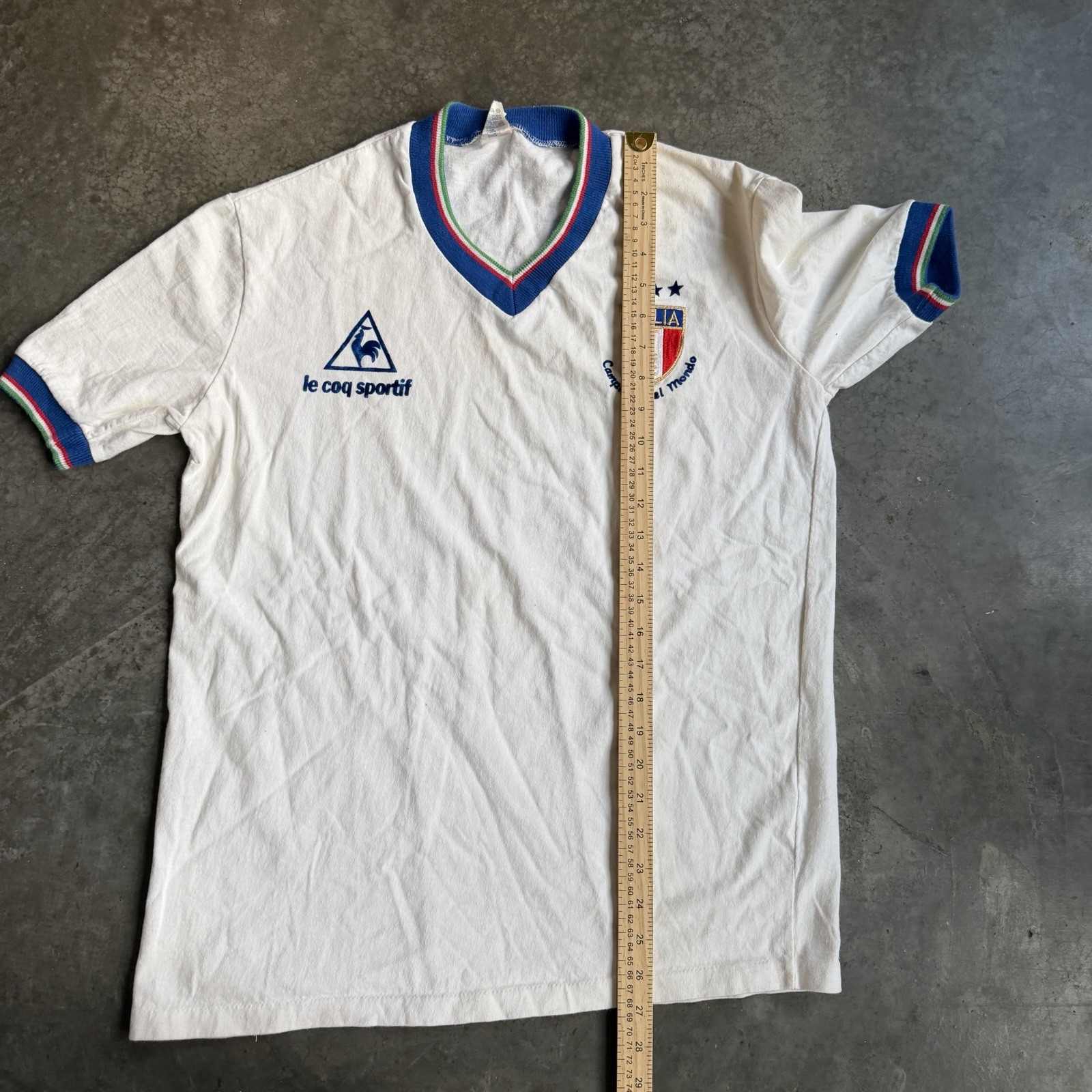 RARE Italy 1982 Football Soccer Away Jersey World Cup Champions Le Coq Sportif M