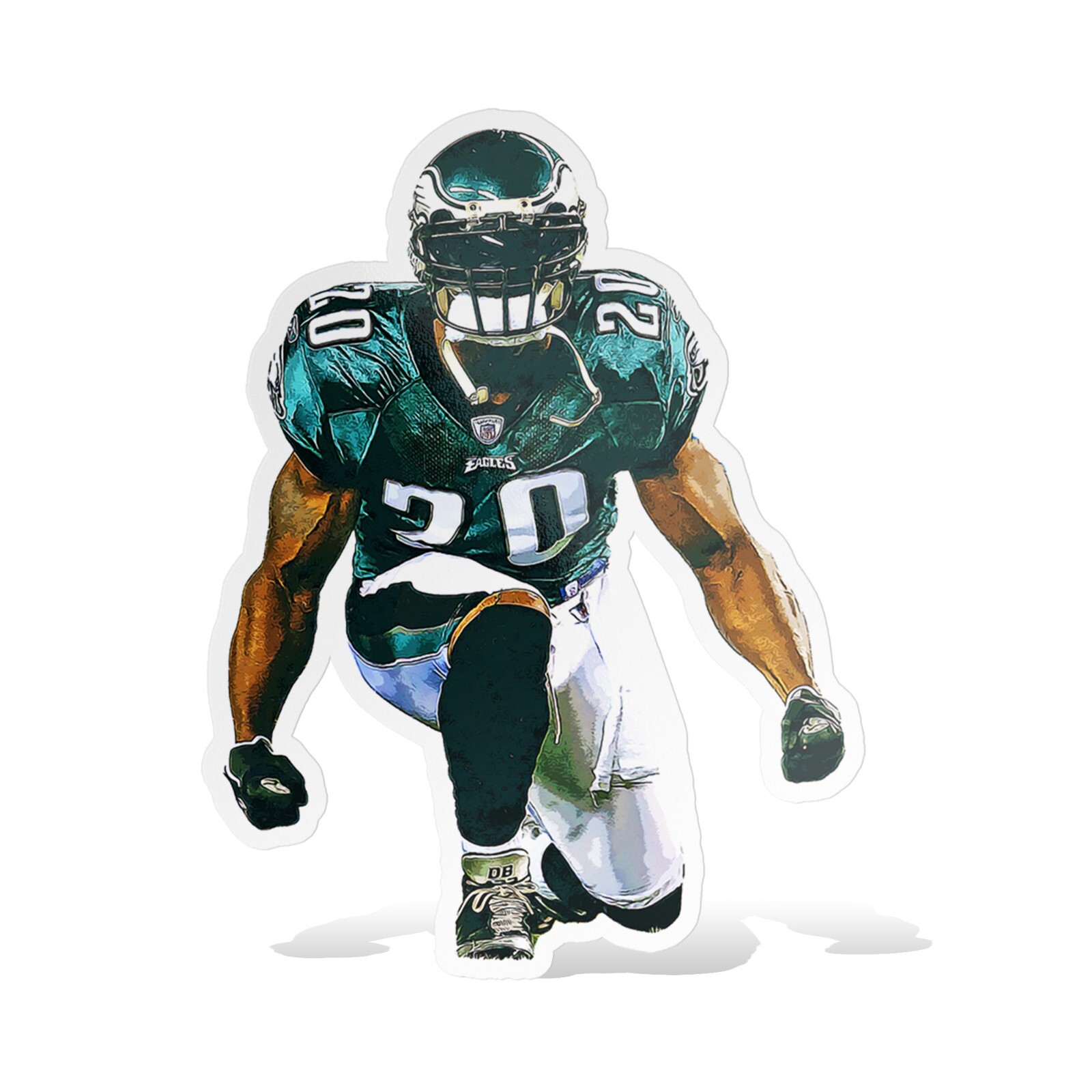 Brian Dawkins Philadelphia Eagles Glossy Sticker Vinyl Laminate, Self Adhesive
