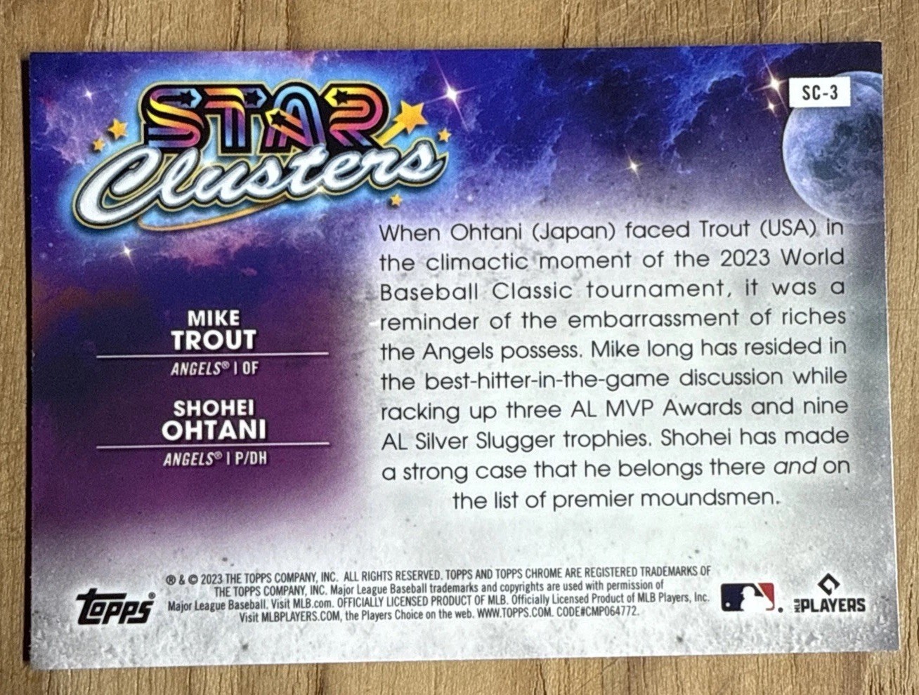 SHOHEI OHTANI & MIKE TROUT 2023 Topps Cosmic Chrome #SC-3 Star Clusters B3-009