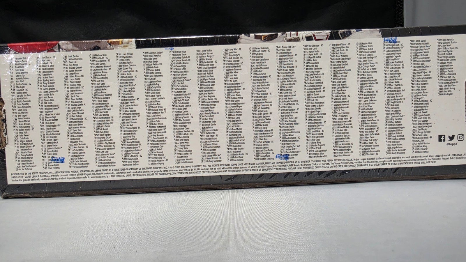 Topps 2021 Baseball Complete Factory Sealed Box (660 Cards / 5 Foilboard Cards)