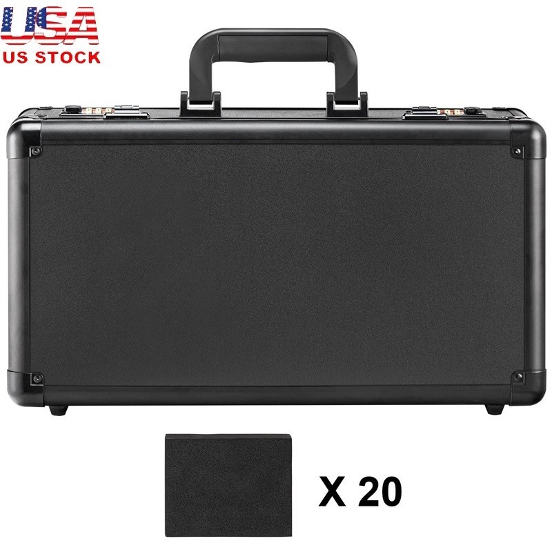 Durable Graded Card Storage Box 120 Cards W/ Combination Lock & Foam Inserts New
