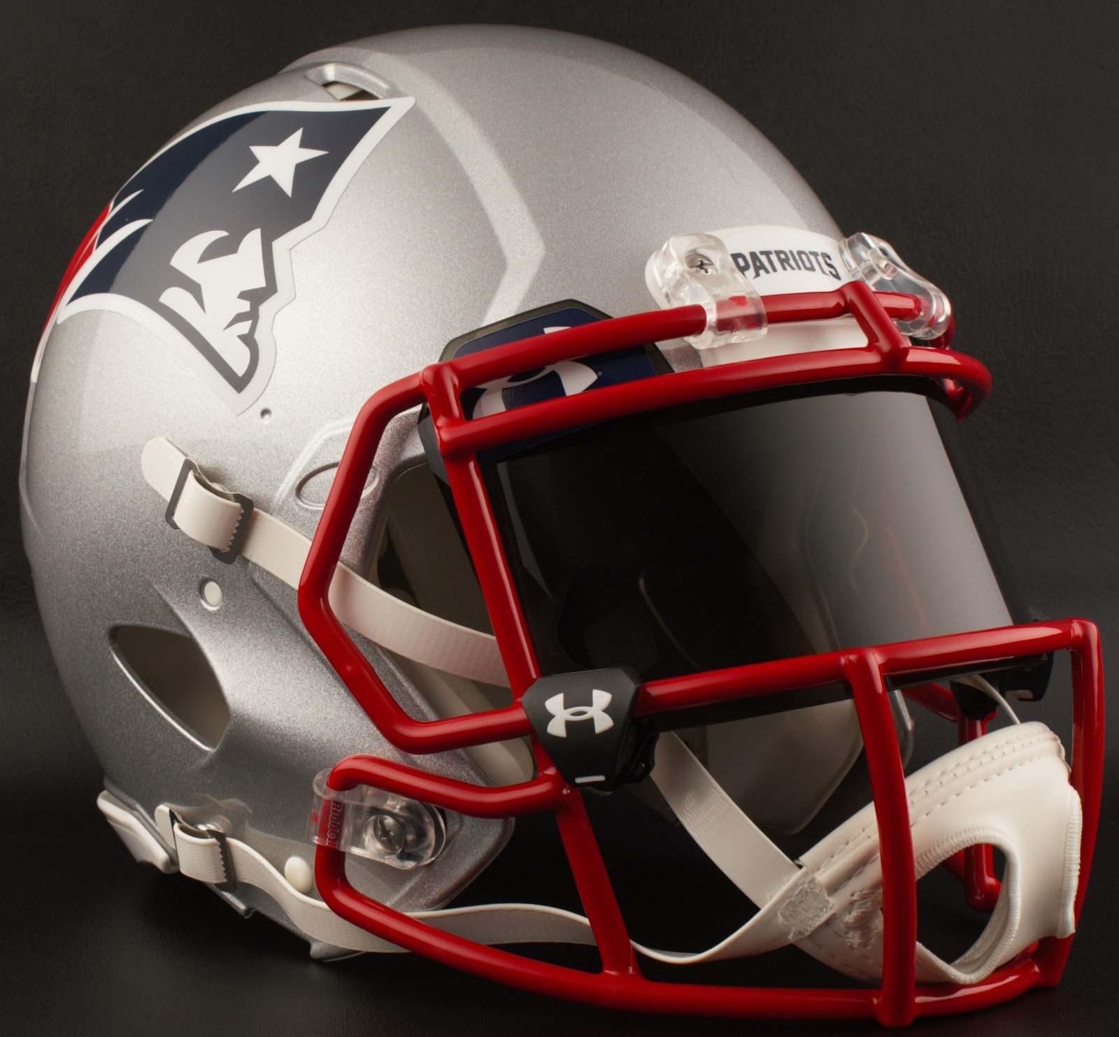 NEW ENGLAND PATRIOTS Authentic GAMEDAY Football Helmet w/ BLACK-TINT Eye Shield