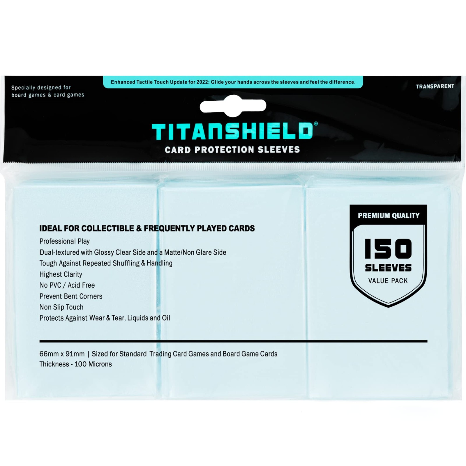 TitanShield Premium Card Sleeves | Compatible with Standard | 66x91mm, Silver