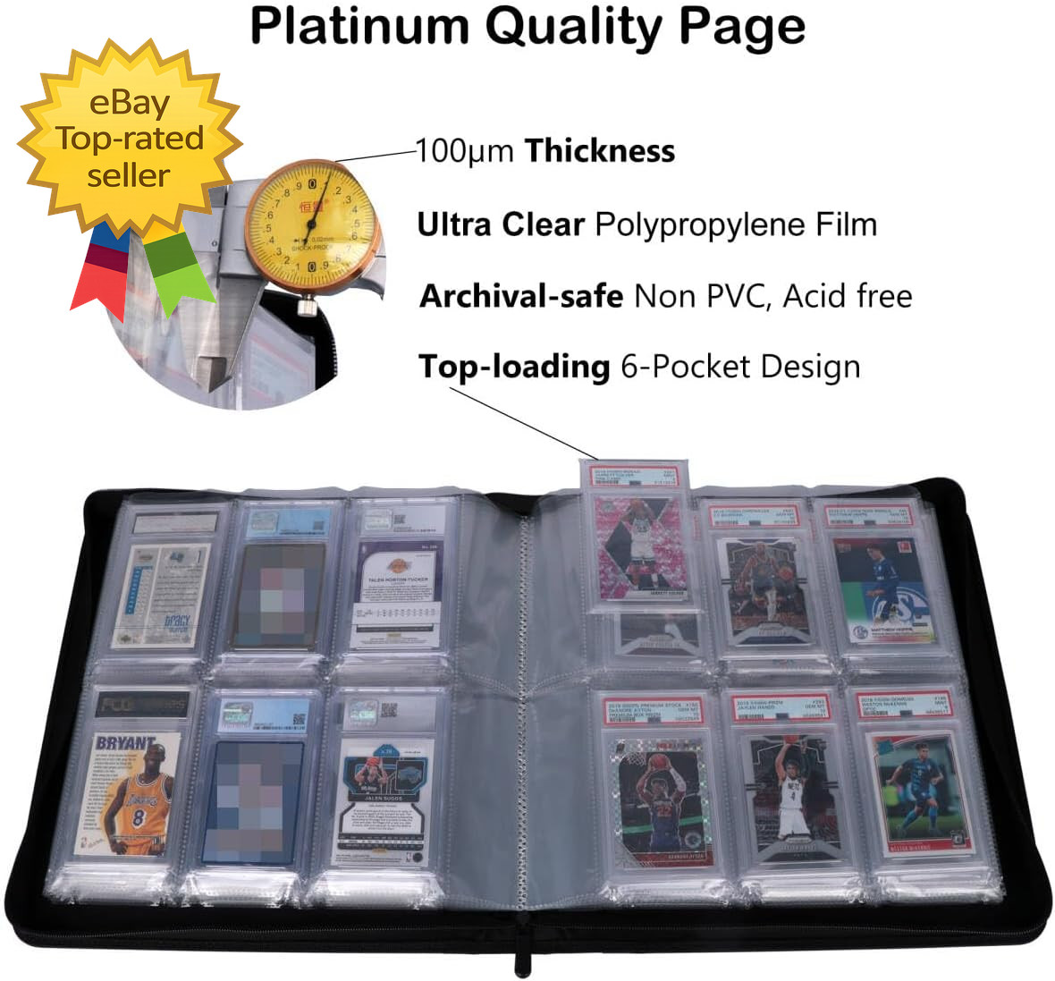 PSA Slab Binde Holds 72 PSA Slabs 6 Pocket Graded Card Binder for CGC CSG FGS
