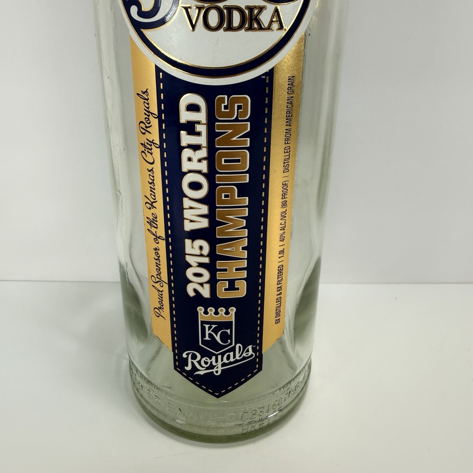360 Vodka KC Royals 2015 World Champions Swing Top Bottle Empty Collectible