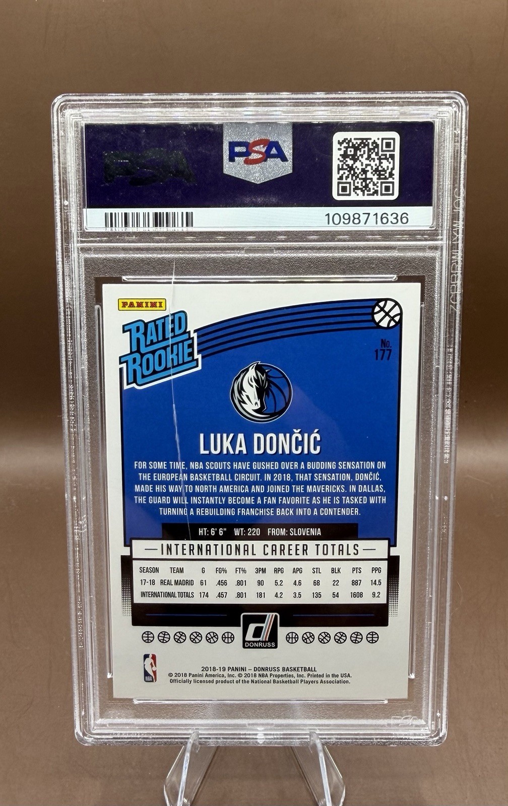 2018 PANINI DONRUSS LUKA DONCIC #177 RATED ROOKIE PSA 9 Read Slab Crack