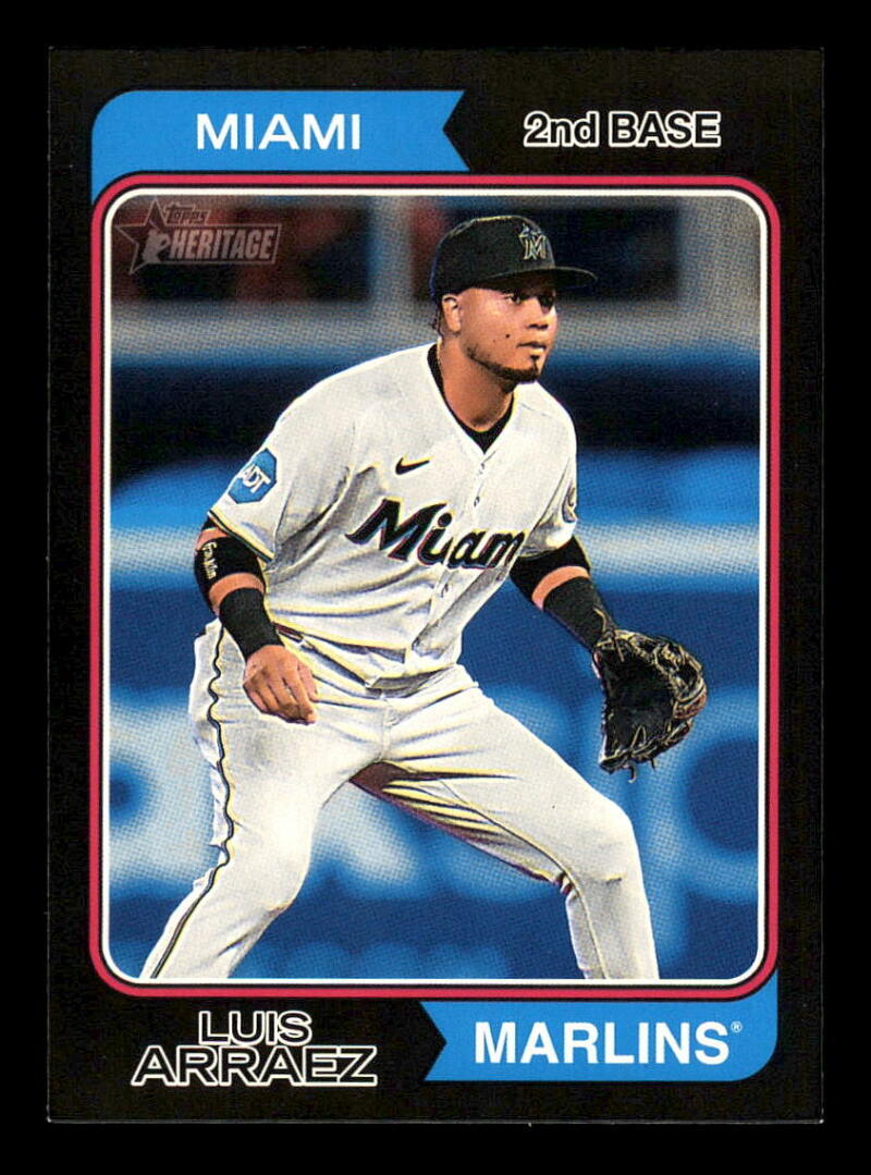 2023 Topps Heritage High Number Black Border PR/50 #615 Luis Arraez Marlins SP