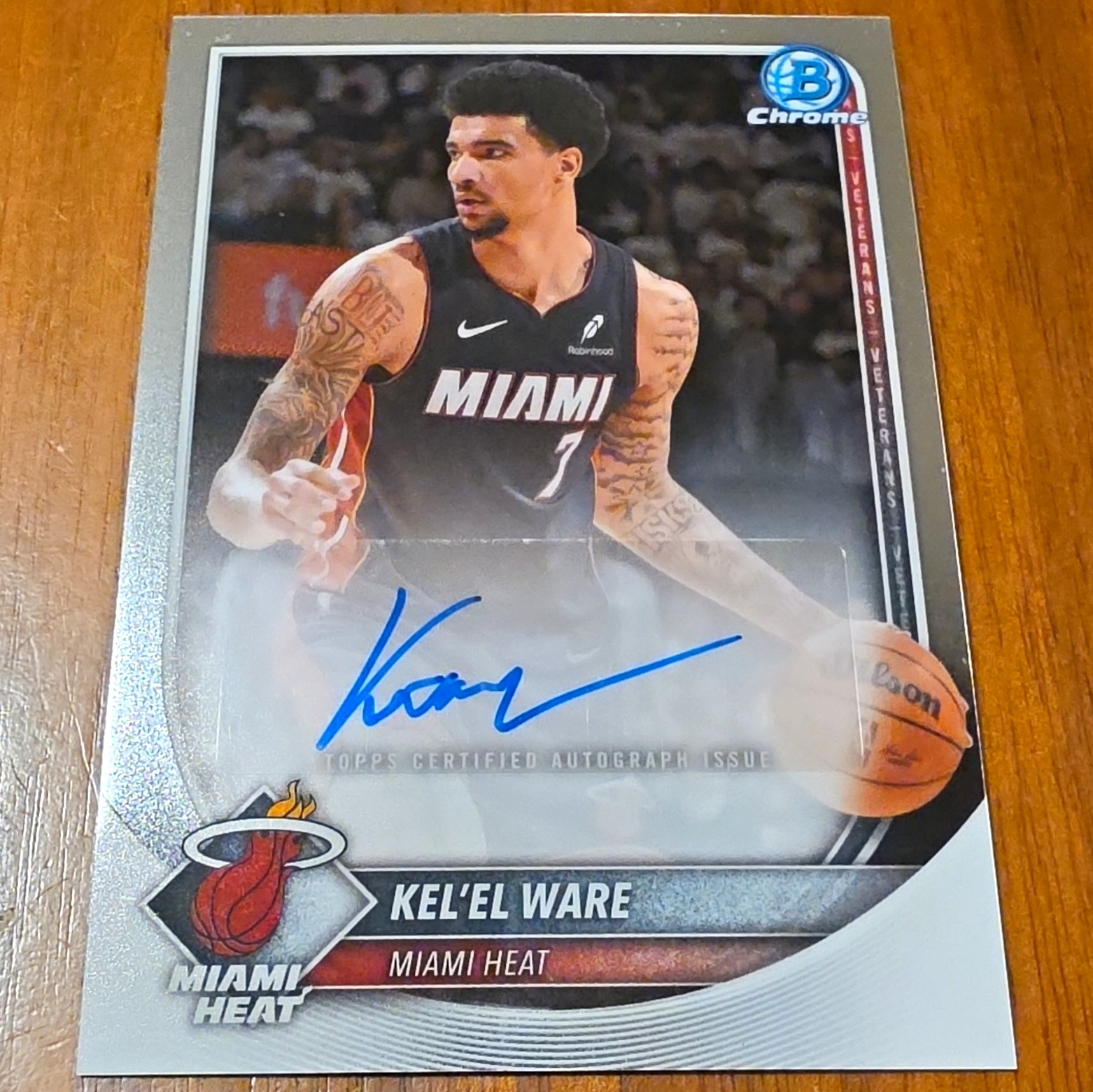 Topps 2025-26 Bowman Chrome Kel’el Ware Heat #BCA-KW RC Auto