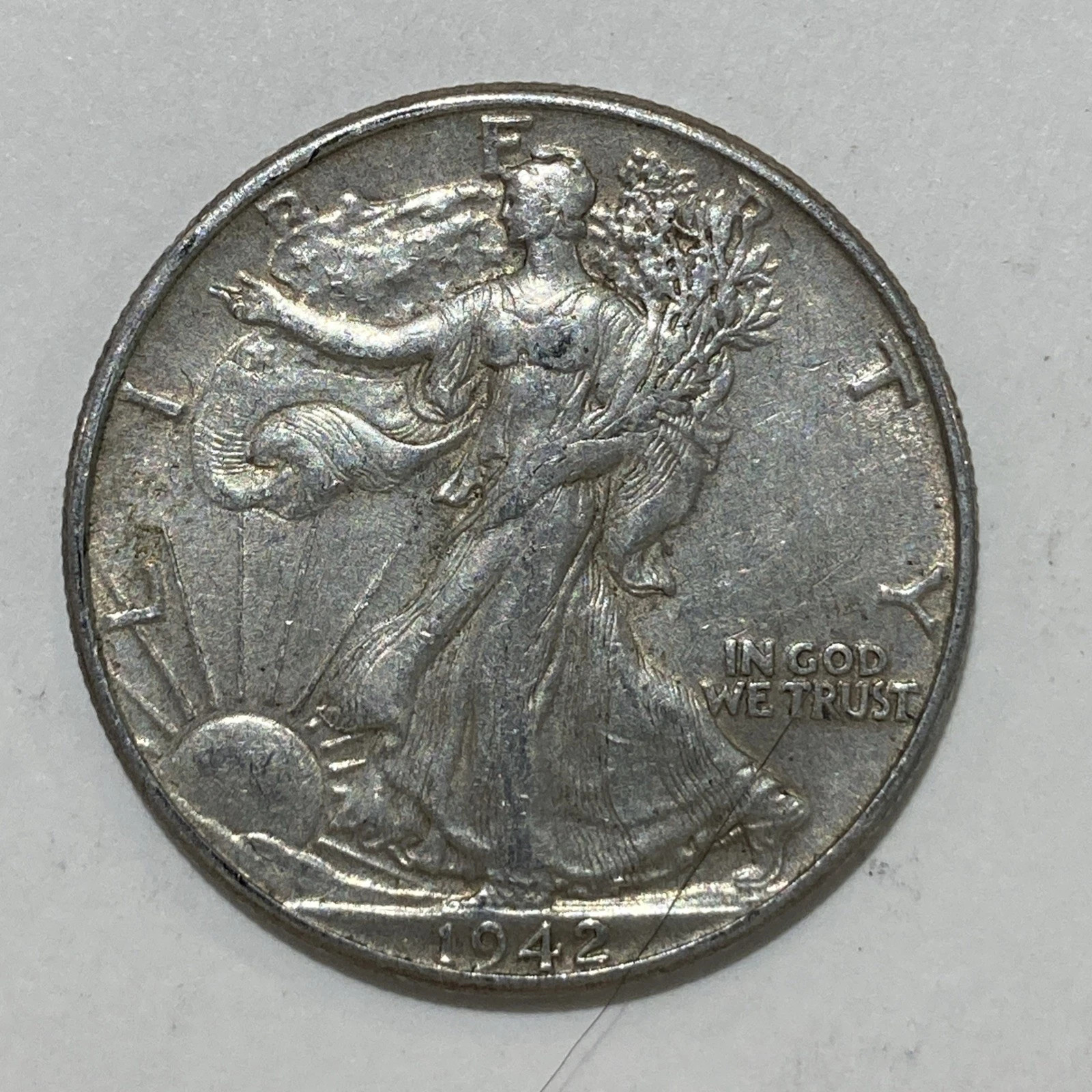 Walking Liberty SiIver Half DolIars Lot Of 5, Circulated 90% SiIver
