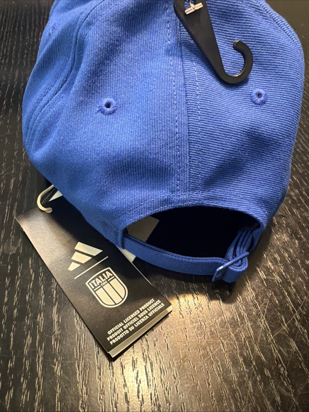 Adidas Italy Soccer Hat FIGC Blue Adjustable Cap Official National Team NWT