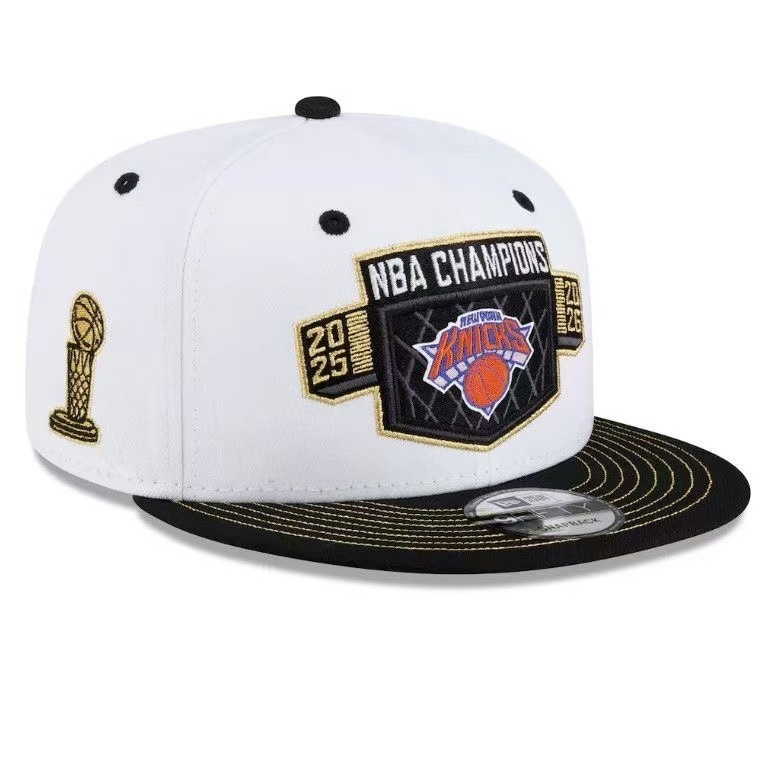 Knicks 2026 Champions Basketball Snapback Hat White Black Cap Fan Gift