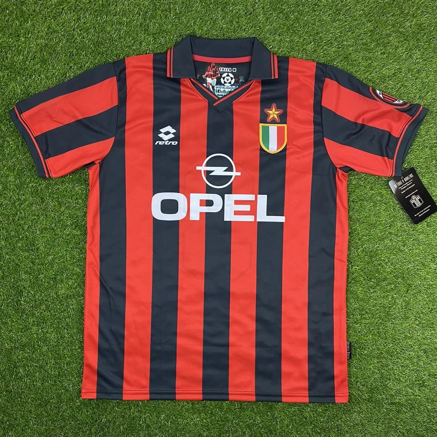 AC Milan, Men’s Retro Soccer Jersey, 1996-1997, Maldini #3 (Tallaje Grande)