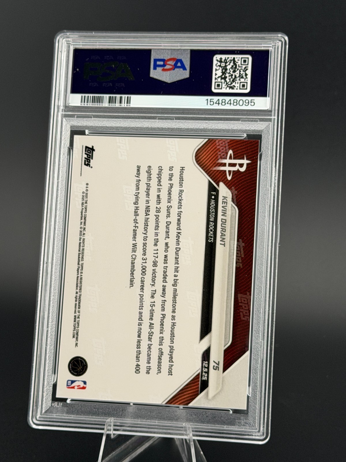 2025 Topps Now – Kevin Durant [Gold Foil] #75 40/50 – PSA 9 MINT