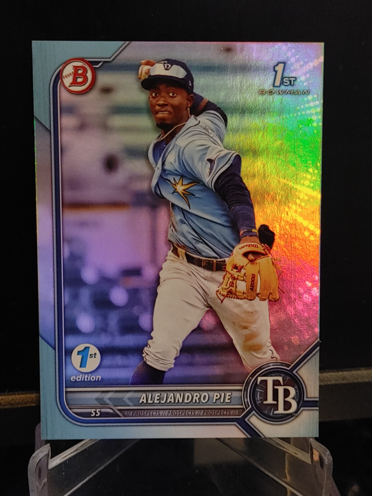 Alejandro Pie RC 2022 Bowman First Addition Sky Blue Foil #BPPF-99 – Rays