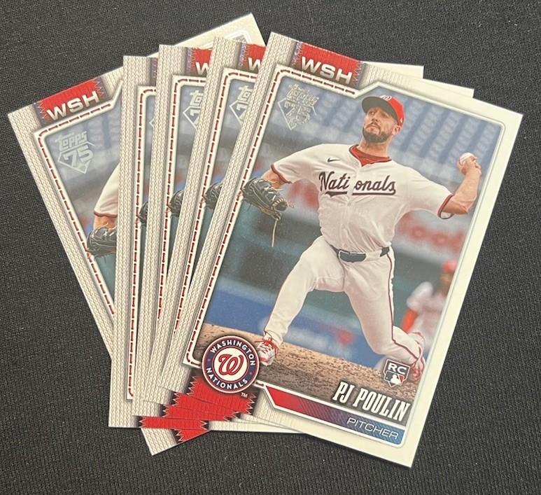 Lot of 5 – 2026 Topps Series 2 – #405 – PJ Poulin – Nationals -NM/Mint – RC
