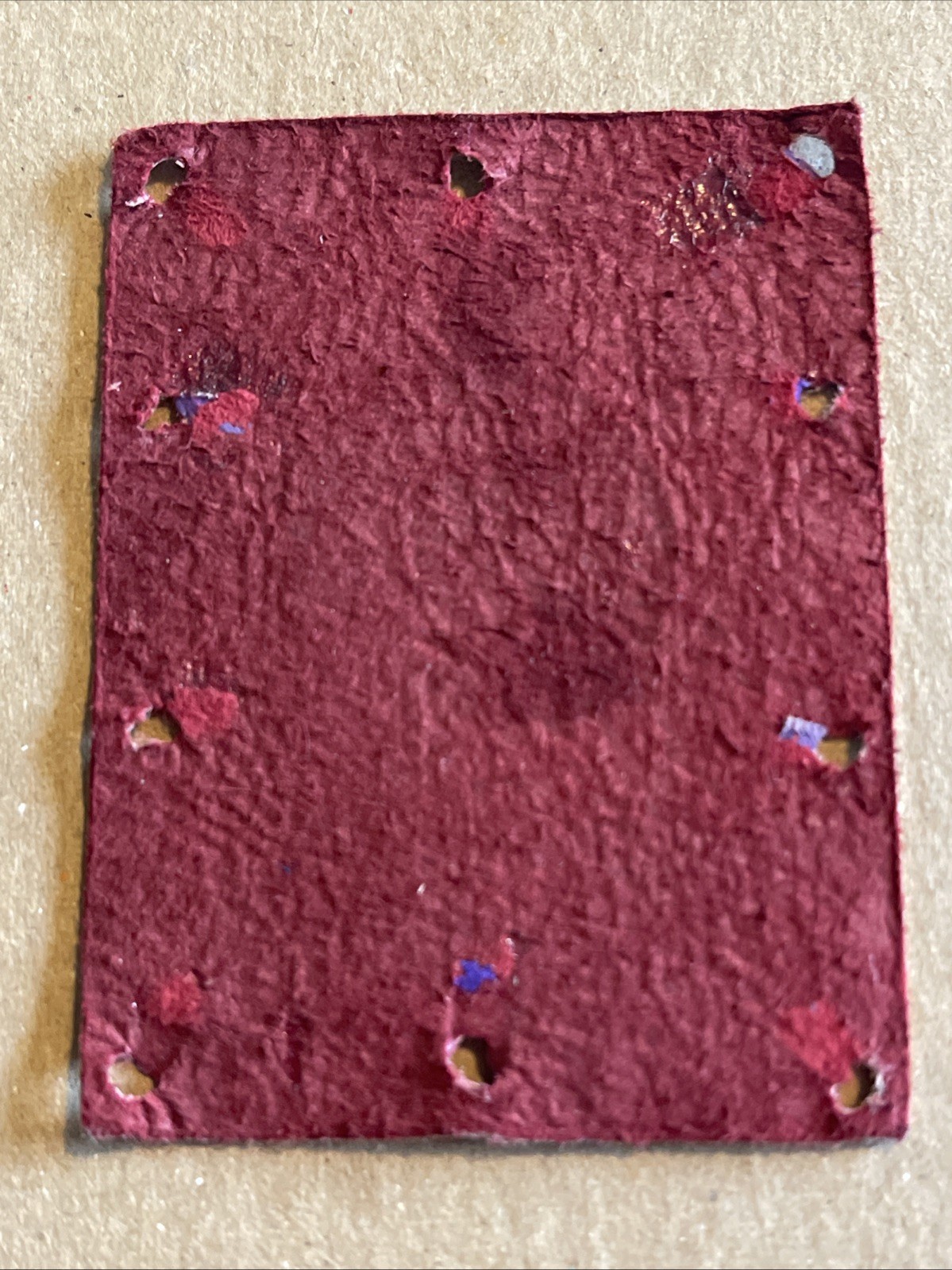 Vintage 1910s Harvard University Tobacco Leather Card Patch 2” X 2.5”