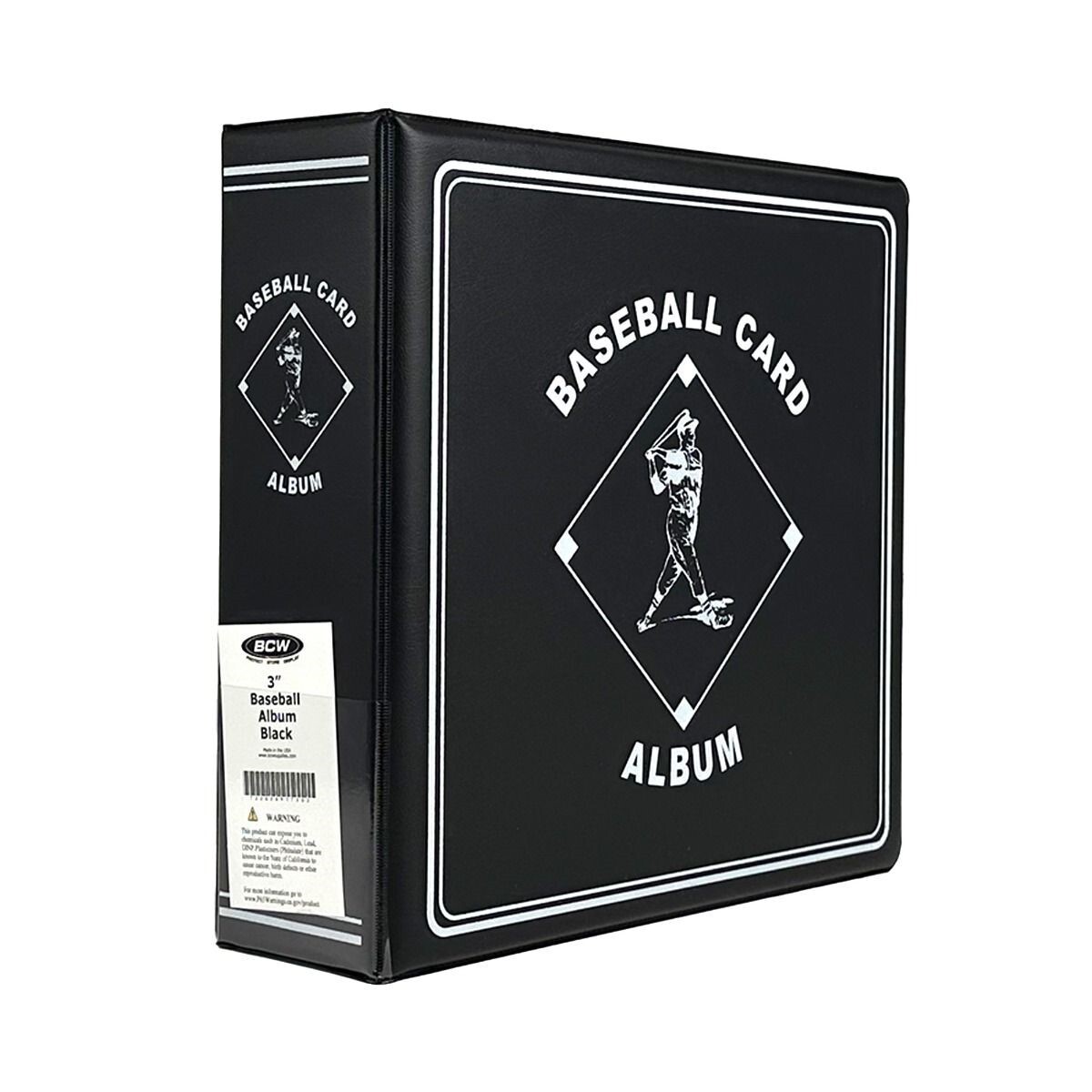 BCW 3″ Baseball Cards Collection Binder Solid Folder Holds 90 Pages 3 D Rings