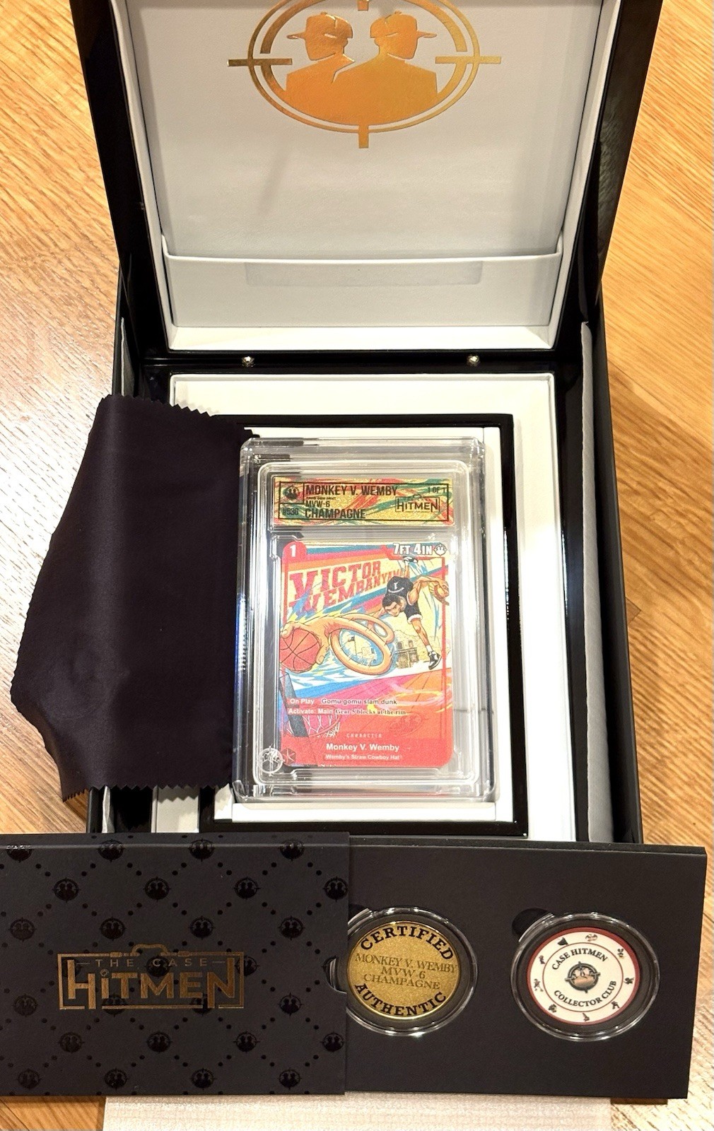 Wemby “Monkey V Wemby” 1/1 Champagne Case Hitmen One Piece Card Lacquer Case