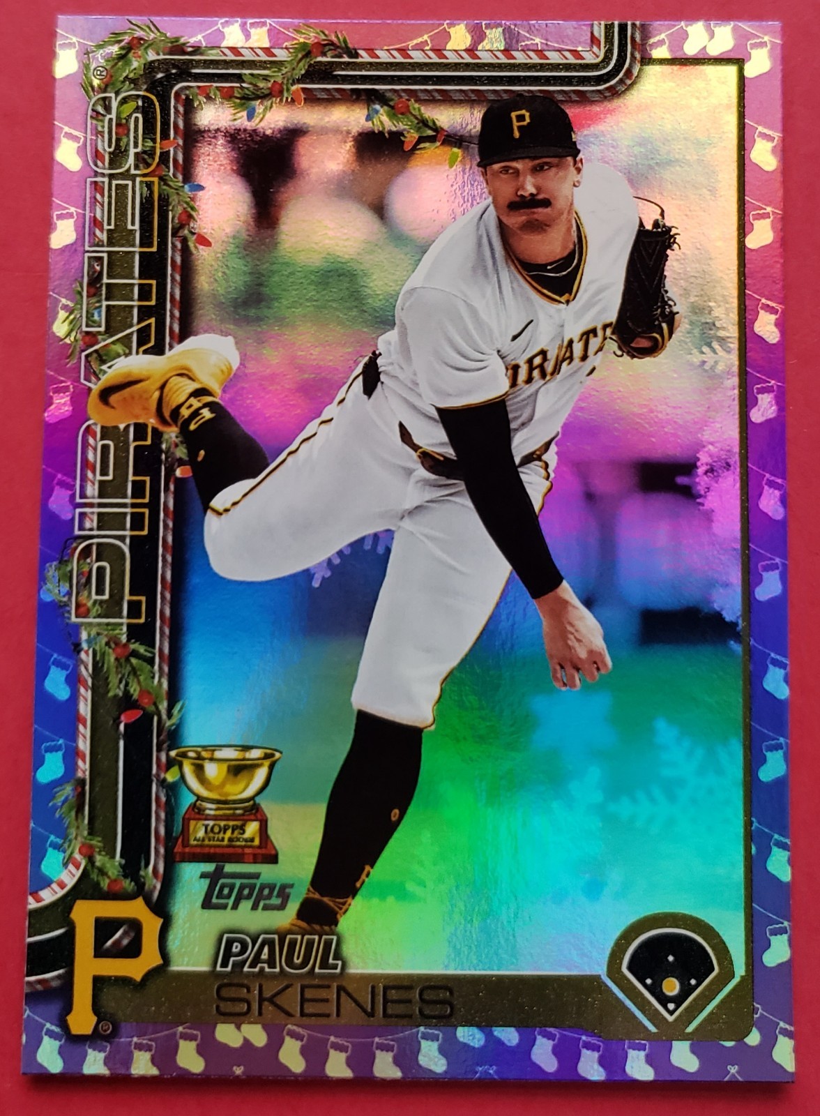 PAUL SKENES 2025 Topps Holiday SSP PURPLE Rookie Cup STOCKING STUFFER /10