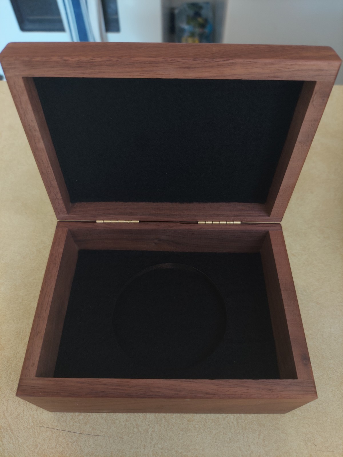 Columbus Blue Jackets Waterford Crystal Hockey Puck Walnut Engraved Box Case