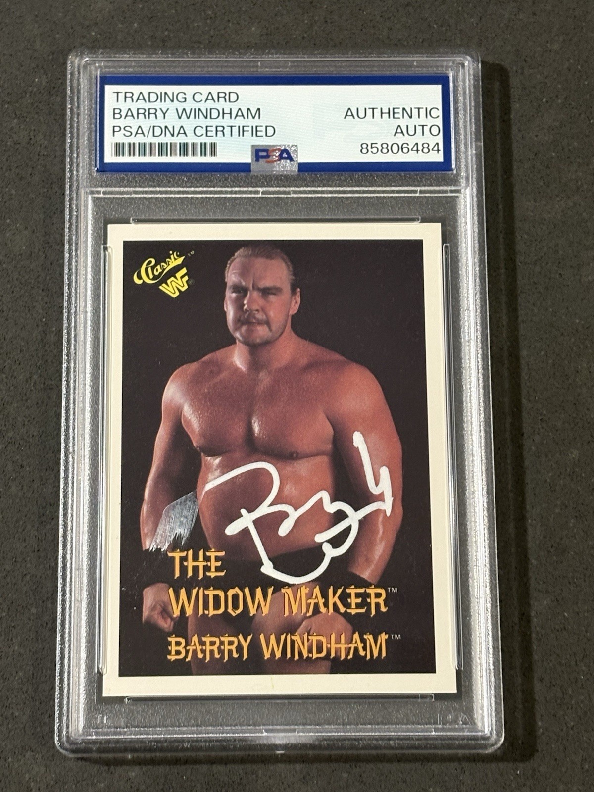 BARRY WINDHAM 1990 CLASSIC WWF SIGNED AUTOGRAPHED CARD PSA/DNA CERTIFIED