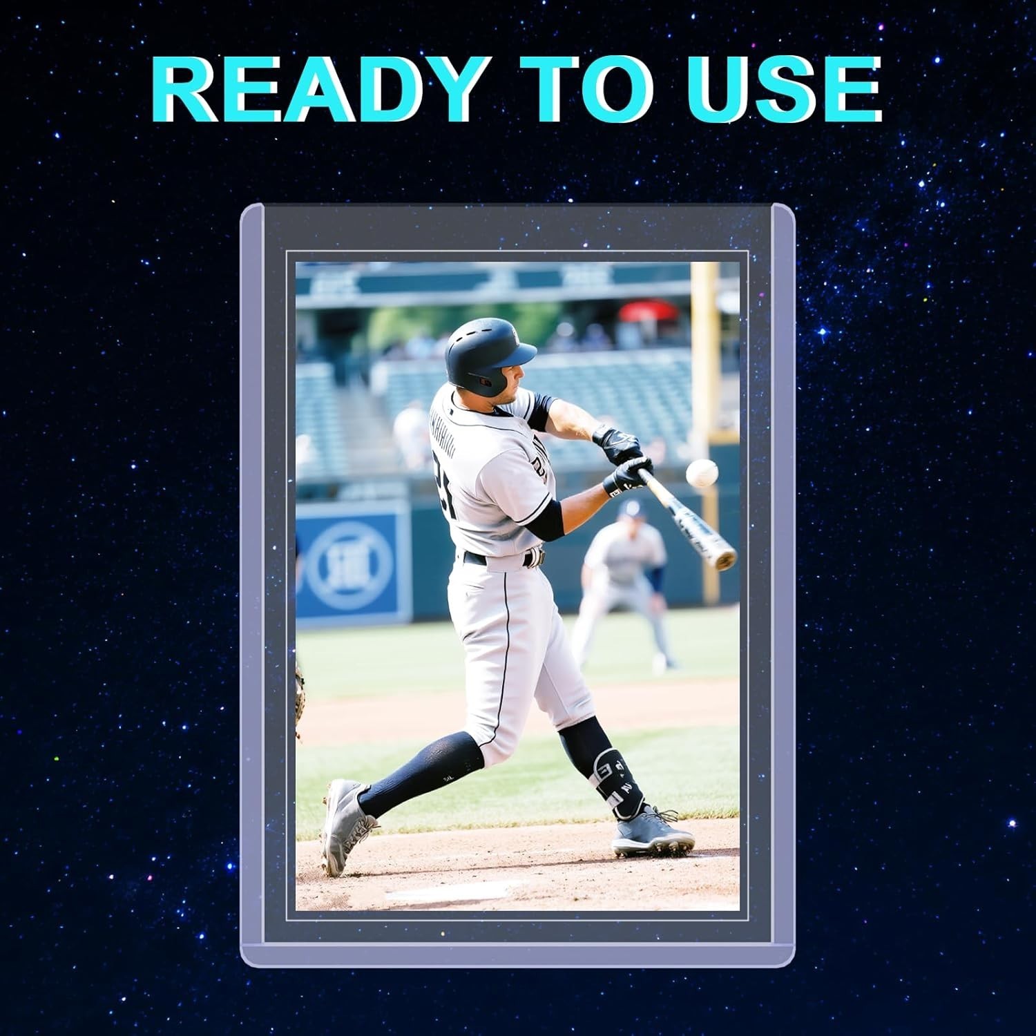 Trading Card Sleeves Hard Plastic Clear Case Holder 200 Baseball Cards Topload!!