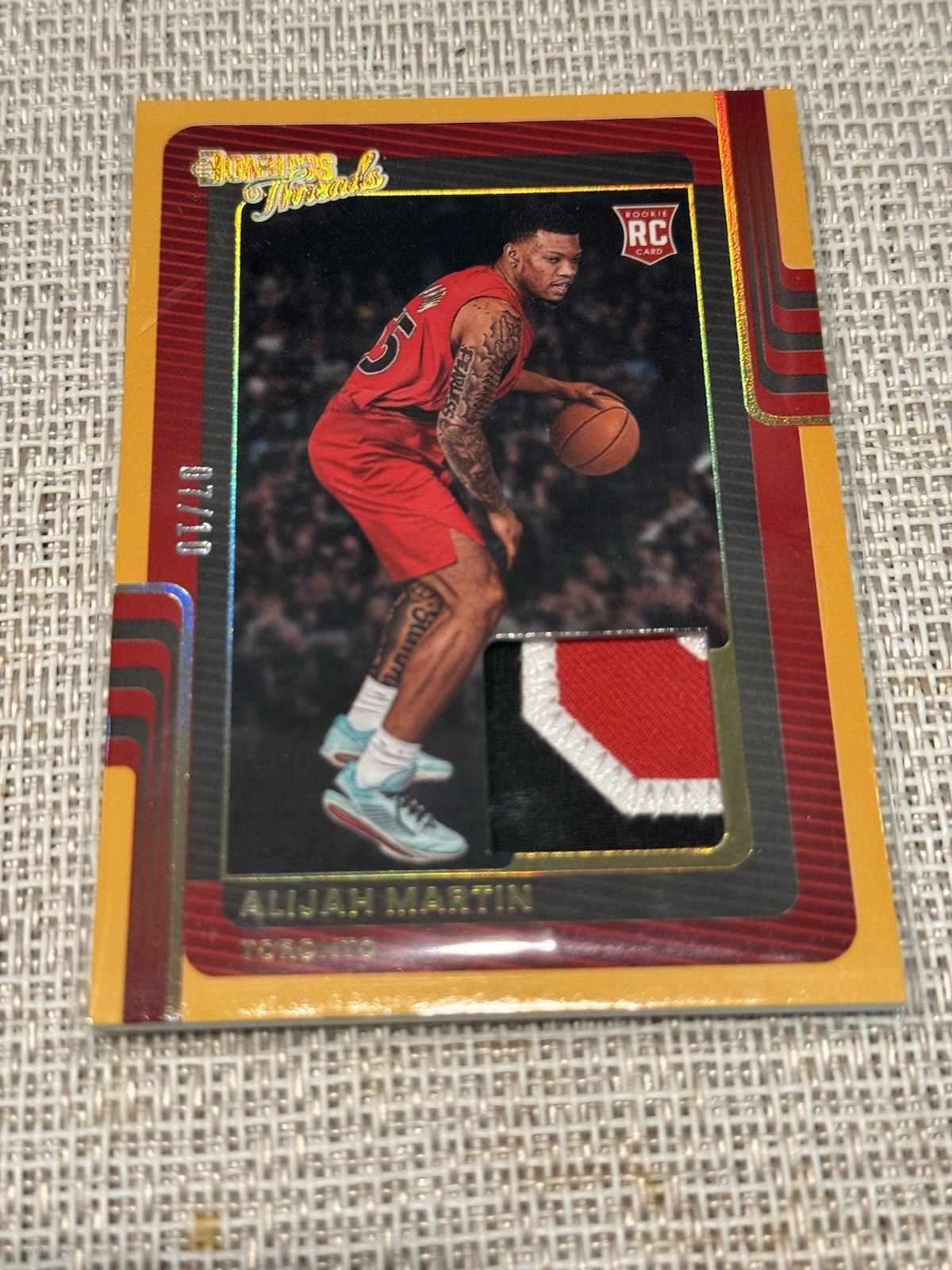 2025-26 Panini Donruss Alijah Martin #DT-AMT Donruss Threads Gold /10 (RC)