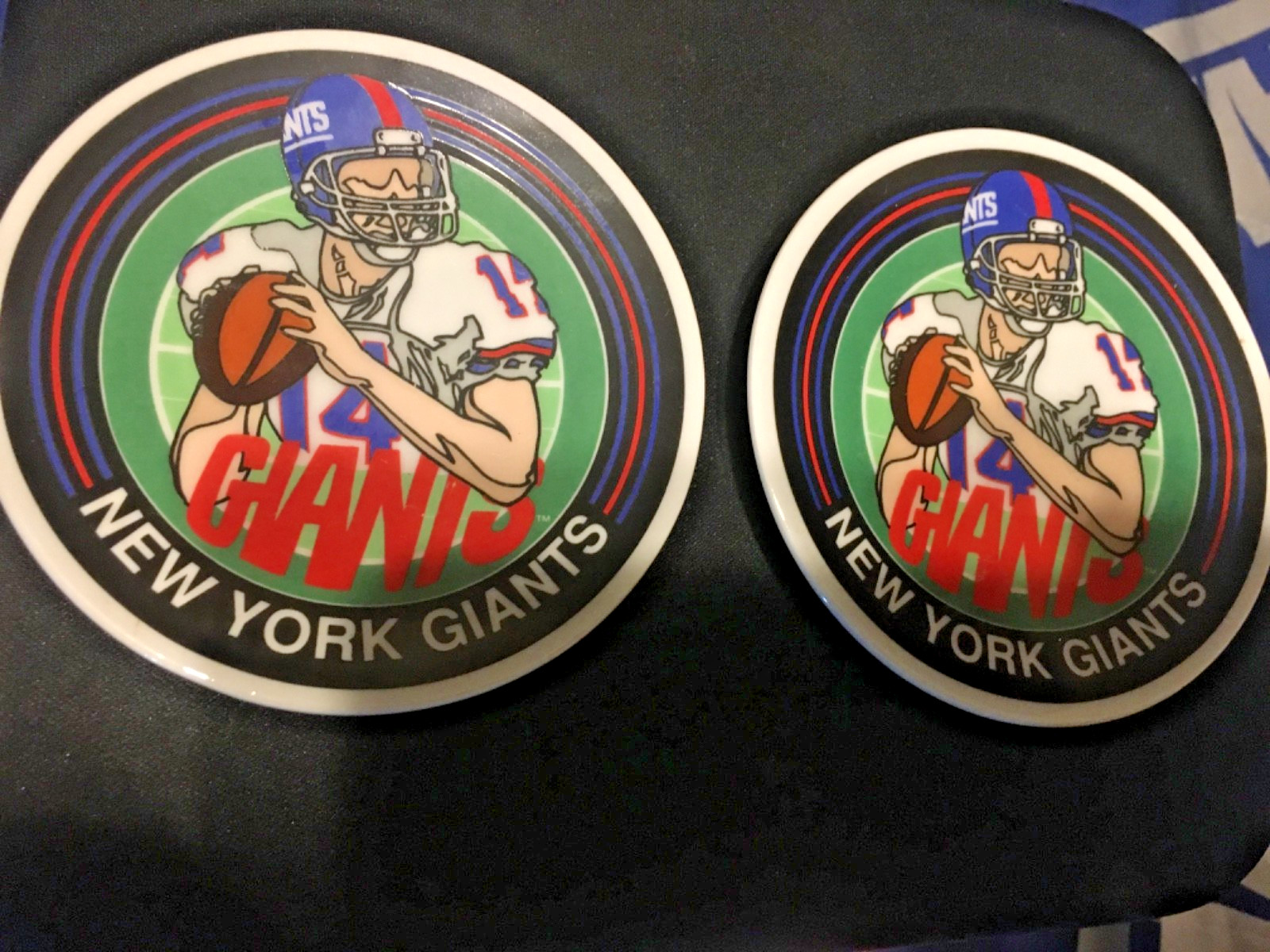 New York Giants Shot Glasses/ mini plates, total lot of 7 pcs., New