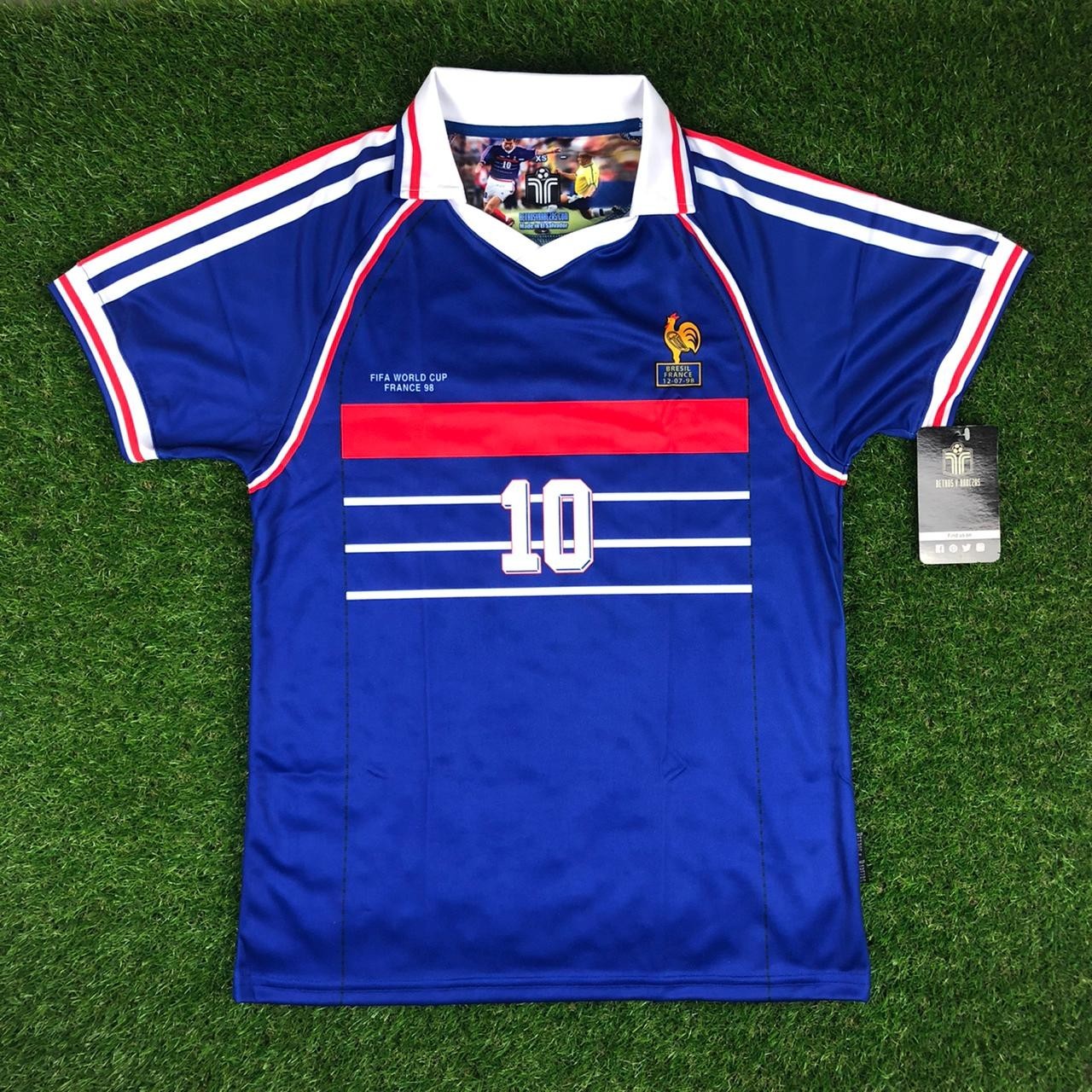 Francia, Men´s Retro Soccer Jersey, 1998 Zidane #10 (Tallaje Grande)