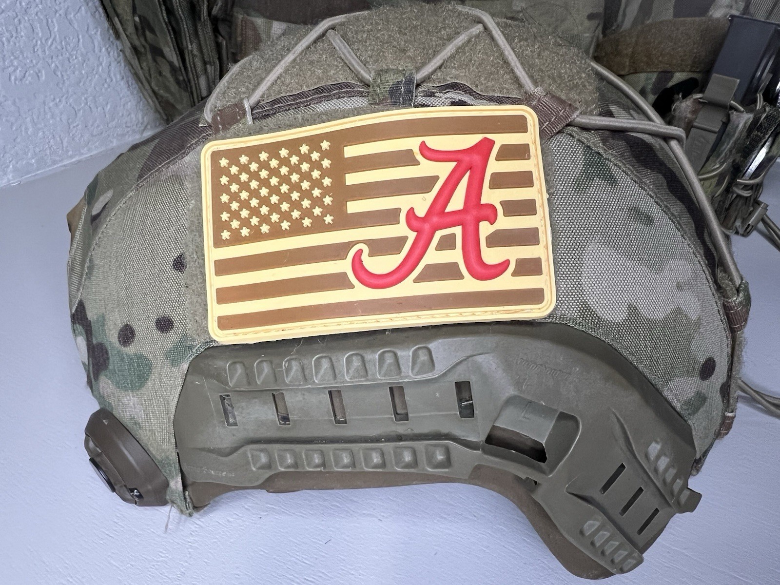 Military American Flag Alabama Crimson Tide Collage football PVC Patch Vlcr