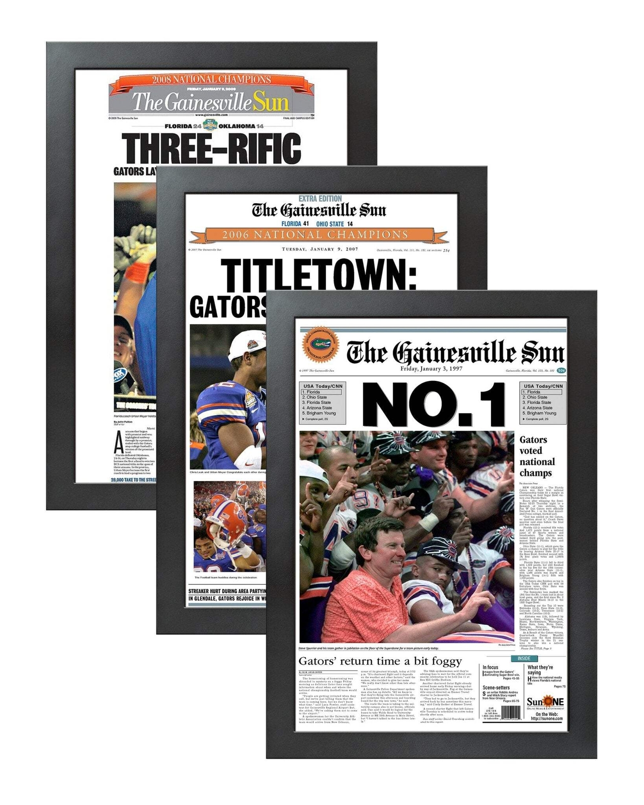 Florida Gators College Football Championship Collector Set – 1996, 2006 & 2008
