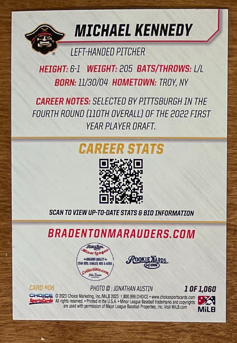 PAUL SKENES RC 🔥 2023 Bradenton Top Prospect COMPLETE/OPEN Set (1/1060) 🔥
