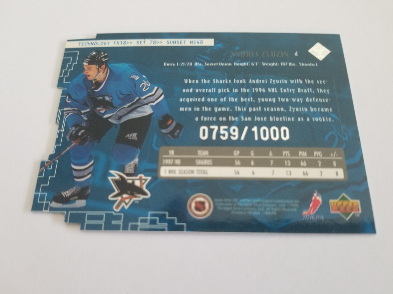 1998-99 Upper Deck UD3 New Era Die-Cut /1000 Andrei Zyuzin #78