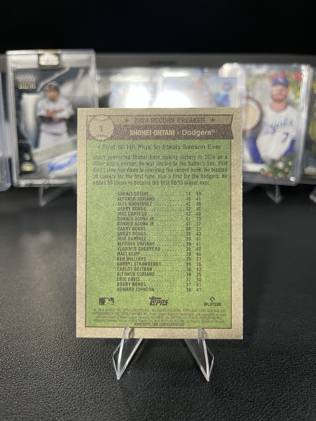 2025 Topps Heritage – Record Breakers Shohei Ohtani #1 Dark Blue Border