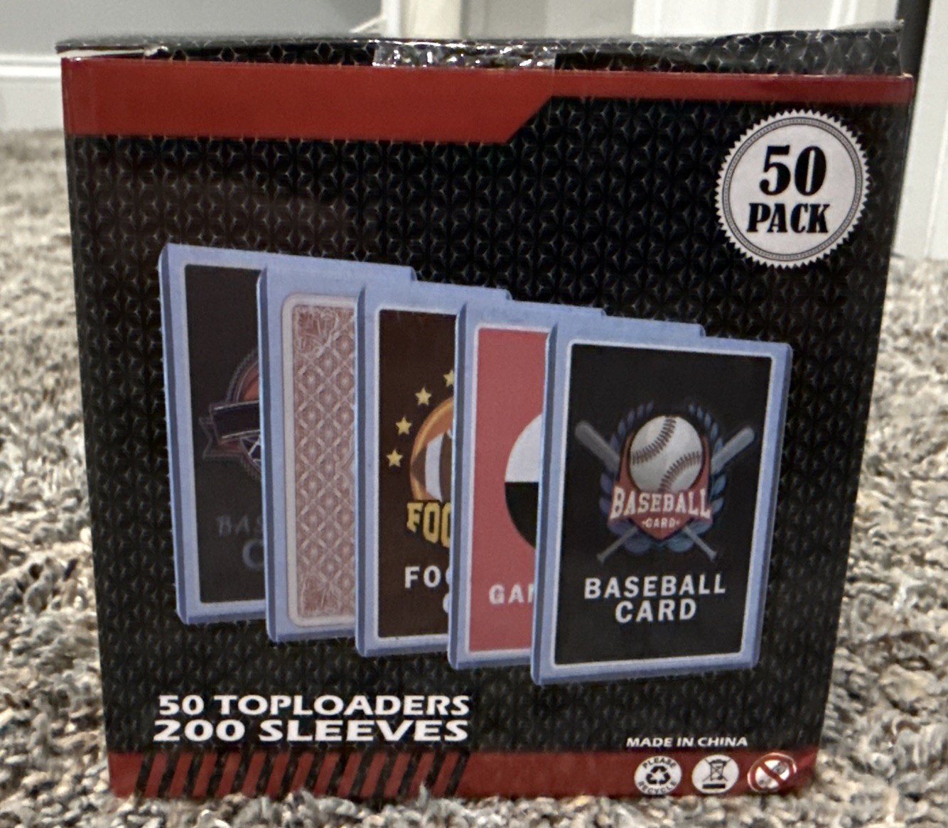 Homthy TopLoaders Card Sleeves and 200 Count Clear Soft Sleeves – 50 Count
