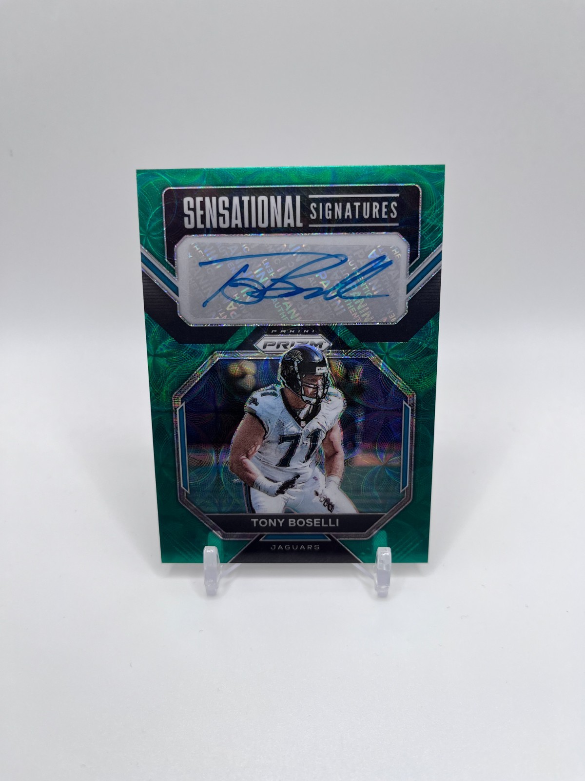 2022 Prizm Football Tony Boselli Sensational Signatures Auto Green Scope /75 HOF