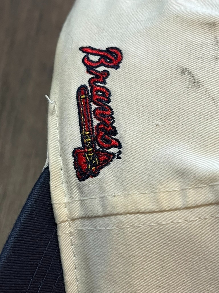 Vintage Atlanta Braves White Blue American Needle Snapback Hat Embroidered