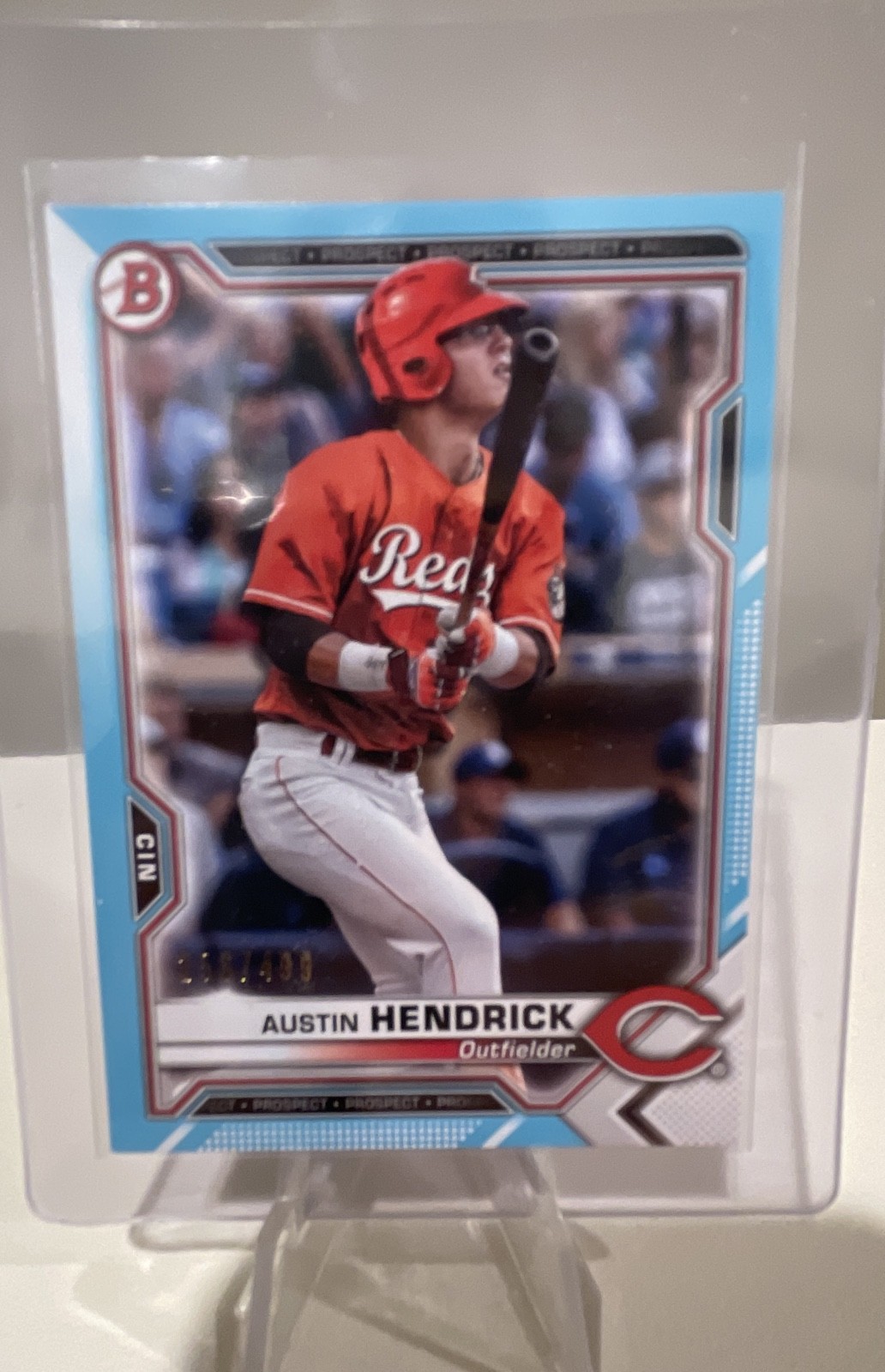 2021 Bowman – Prospects Austin Hendrick #BP-55 Sky Blue Border 256/499 (RC)