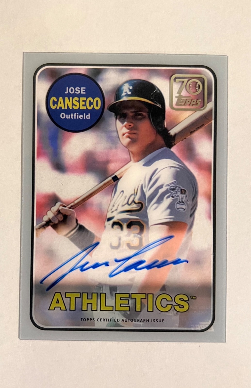 Jose Canseco 2021 Clearly Authentic 70 Years of Topps #70TBA-JAA Auto Mint